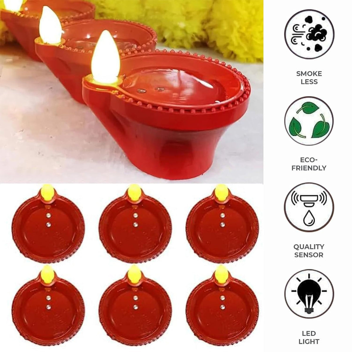 Water Sensor LED Diya Electric Decorative Lights